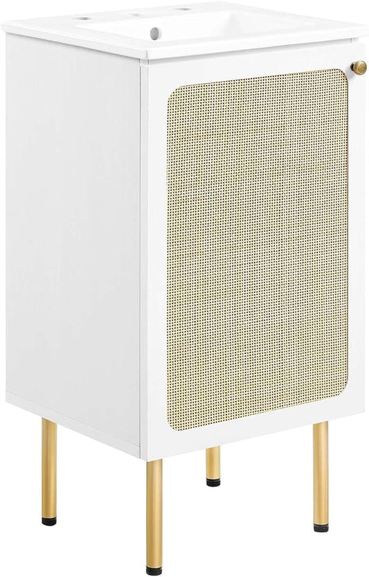 Modway EEI-6691-WHI-WHI Chaucer 18" Bathroom Vanity, White White
