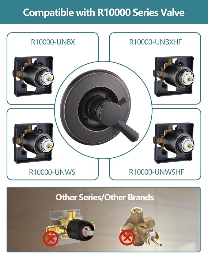 Shower Trim Kit Compatible with Delta 17& 1700 Series, Shower Cover Plate with Handle, Oil Rubbed Bronze(Valve& Catridge Not Inclued)