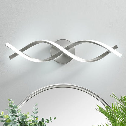 Modern Nickel LED Vanity Lighting,Bathroom Light Fixture Over Mirror,21 Inch,6000K Cool White