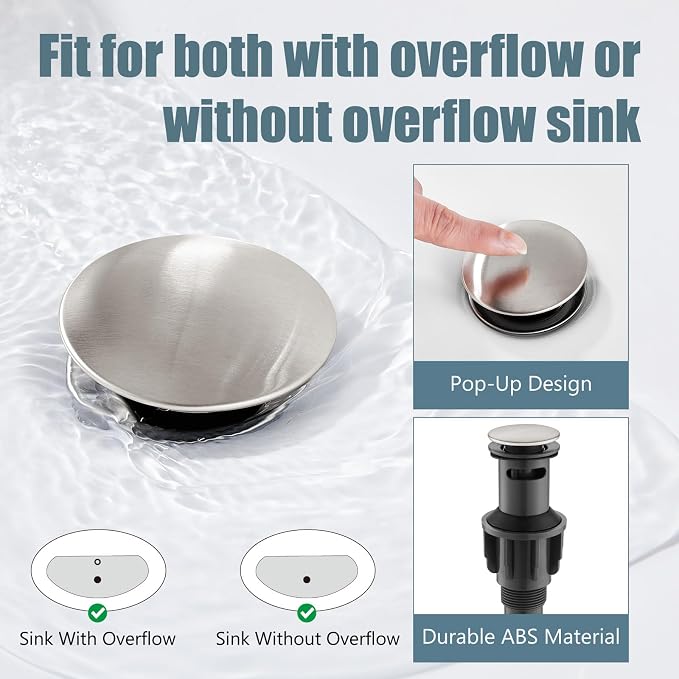 3 Hole Bathroom Sink Faucet Widespread Metal Label Brushed Nickel | High-Arc Swivel Spout,Pop Up Drain,Cross Handle,cUPC Hose,for 6-16″Centerset Basin,Farmhouse,RV,Vanity,Lavatory 8" Mixer Tap
