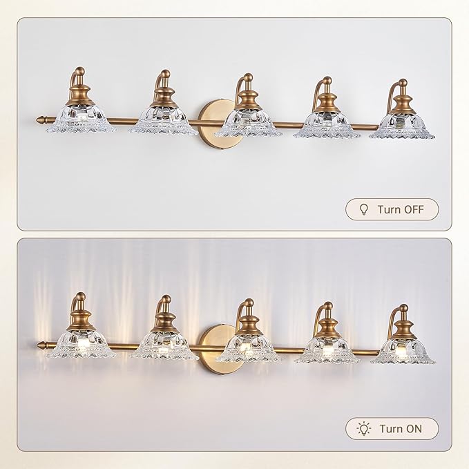 37.4" Bathroom Light Fixtures 5 Lights Vanity Lighting Fixtures (Exclude G9 Bulb) Vanity Lights for Bathroom
