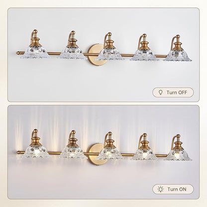 37.4" Bathroom Light Fixtures 5 Lights Vanity Lighting Fixtures (Exclude G9 Bulb) Vanity Lights for Bathroom