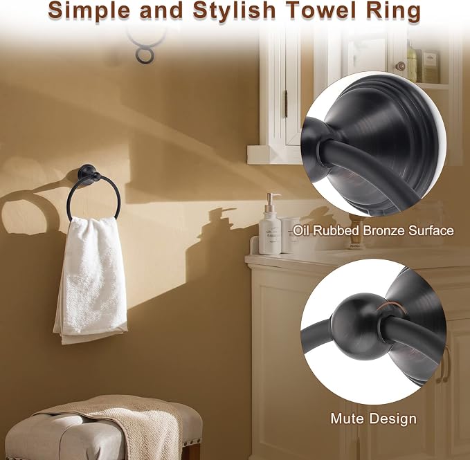 FILTA Bathroom Hardware Set - Oil Rubbed Bronze Towel Rack Set with 4 Pieces Towel Holder and 18 or 24 Inch Towel Bar
