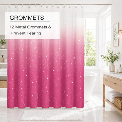 TIKABC Shower Curtain Liner, 4G PEVA Shower Liner, Plastic Peva Waterproof Shower Curtains, 72x72 inch with Grommet Holes 3 Magnetic Weights
