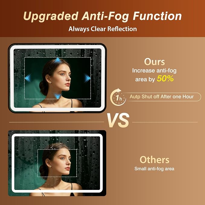 36x60 Inch Black Framed LED Bathroom Mirror with Lights, Built-in Bluetooth Speaker, Dimmable Lighted Bathroom Vanity Mirror with 3 Colors, Backlit + Frontlit, Memory, Anti-Fog