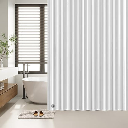 EHZNZIE Shower Curtain Liner Light Weight PEVA, Shower Liner 72x84 Inches, Waterproof, No Chemical Smell with 12 Rust Proof Metal Grommets for Bathroom Shower Curtain, Clear