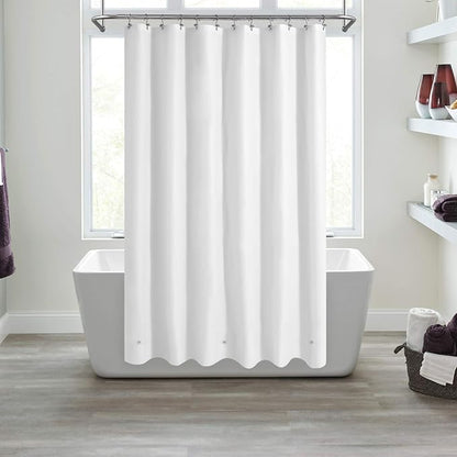 Mrs Awesome White Shower Curtain Liner with 3 Magnets, 72x72 | 12 Rustproof Grommets, Premium Flexible Sturdy Plastic Shower Curtain for Bathroom Lightweight & Waterproof, 72W x 72H