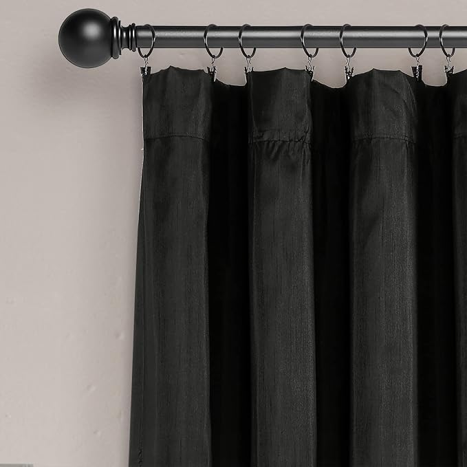 Lush Decor Night Sky 100% Blackout Window Curtain Panel Single 42"W x 84"L, Black & Gray - Blackout Curtains For Bedroom - Sequin Curtains - Glam Decor