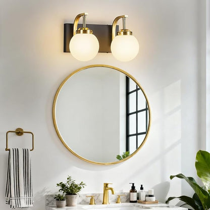 2 Lights Bathroom Vanity Light Fixtures Over Mirror Modern Sand Black Gold Wall Sconce Vanity Light for Bathroom Lighting