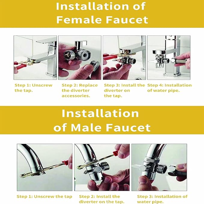 Bidet Toilet Sprayer, Sink Faucet Hose Attachment, Non-Leakage Stainless Steel Brushed Toilet Cleaner Wall for Women Washing, Baby Diaper Cleaner