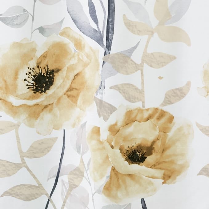 Avanti Linens - Fabric Shower Curtain, Floral Bathroom Decor (Marielle Collection, 72")