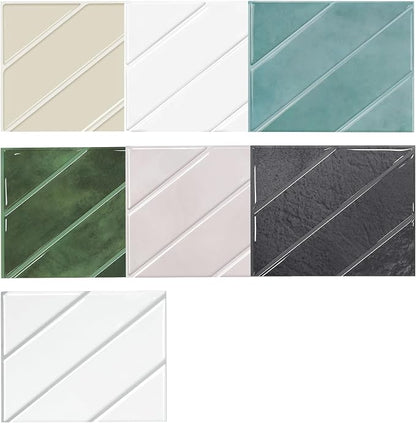 STICKGOO Herringbone Peel and Stick Backsplash Sample Kit, 6.3 x 4.9 in | Quarter-Size Color Samples, Preview the Look and Feel Before Buying, Multiple Colors, Thicker Vinyl, Kitchen/Bathroom
