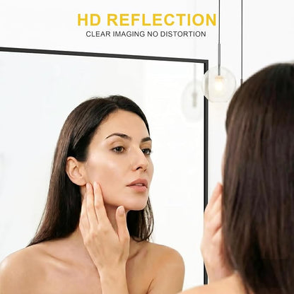 Bathroom Mirror for Wall, 36"x24" Black Vanity Mirror | Sturdy Rectangular Metal Frame, HD Tempered Glass, Hangs Horizontally or Vertically in Bedroom, Living Room, Entryway