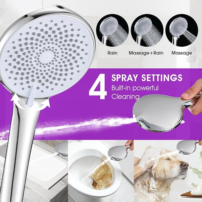 PROOX Filtered Shower Heads with Handheld Spray Combo, Rainfall Shower Head with 20 Stages Filter for Hard Water, Filtered Rain Shower Head for Hair And Skin, 12'' Adjustable Extension Arm, Chrome
