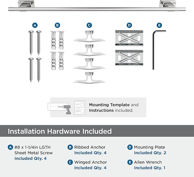 Amerock Bronx Chrome 24 inch (610mm) Towel Bar, BH2661526