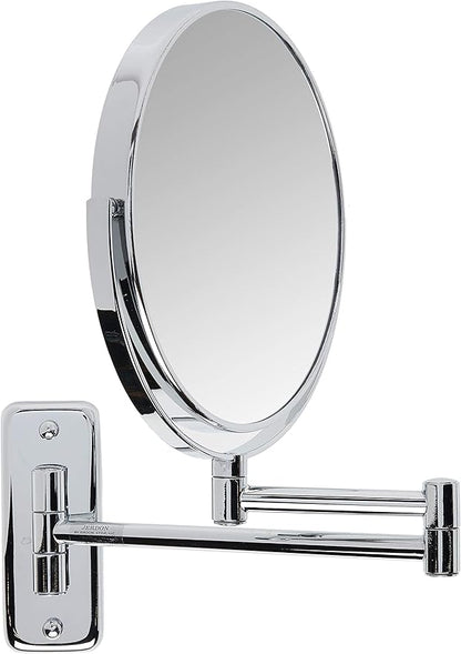 JERDON Wall-Mounted Magnifying Mirror - Bathroom Makeup Mirror with 8X Magnification - 8-Inch Diameter - Chrome Finish - Model JP7808C