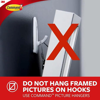 Command Designer Bath Hooks, Medium, White, 2-Hooks with Water-Resistant Strips (17081B-ES), Organize Your Dorm