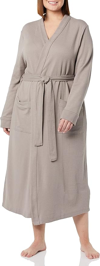 Amazon Essentials Women's Lightweight Waffle Full-Length Bath Robe (Available in Plus Size)