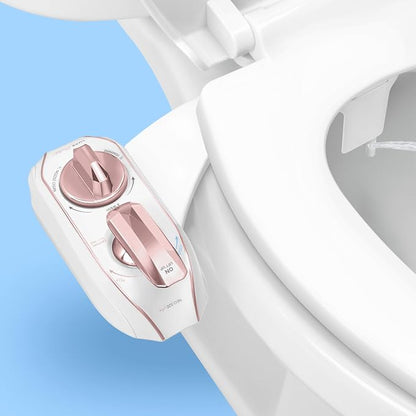 LUXE Bidet NEO 320 PLUS - Warm Water Bidet Attachment for Toilet, Rose Gold | Non-Electric, Warm Water, Dual Nozzle, Slide-In Install, 360° Self-Clean, EZ-Lift to Clean, Feminine & Rear Wash