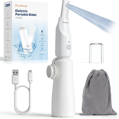 Portable Bidet for Travel - Rechargeable Electric Travel Bidet Peri Bottle with Adaptor & 3 Speed Modes, IPX7 Waterproof Portable Bidet for Women Men Baby Pregnancy Postpartum Personal Hygiene