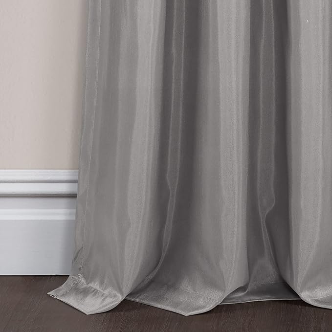 Lush Decor Night Sky 100% Blackout Window Curtain Panel Single 42"W x 84"L, Black & Gray - Blackout Curtains For Bedroom - Sequin Curtains - Glam Decor