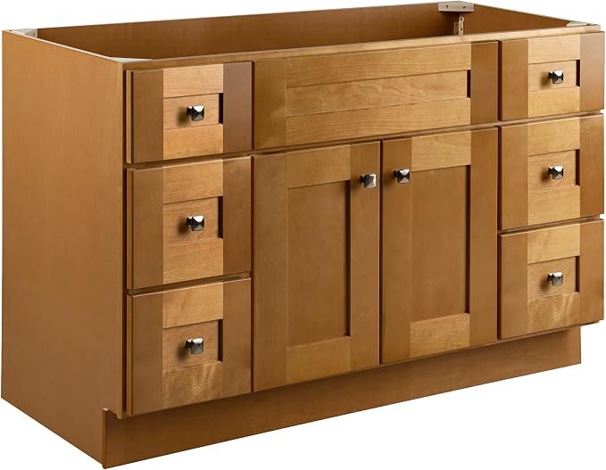Design House Brookings Bathroom Vanity, 48", Modern Birch | Adjustable Shelves, Freestanding, Contemporary/Modern, Wood, Bath, 215780