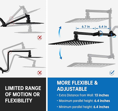 G-Promise All Metal 10 Inches Rainfall Shower Head with Handheld Combo | All Metal, Built to Last, Easy Install, Adjustable Height & Angle for All Heights, Extra Long Hose, Modern Upgrade