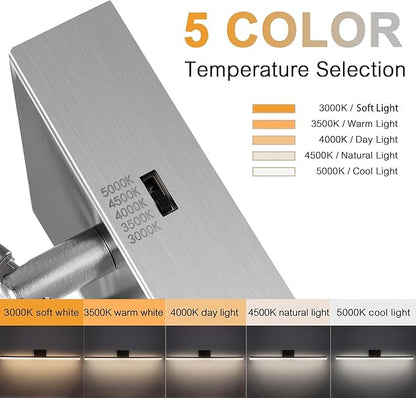 48in LED Vanity Light, Dimmable 46W 3000K-5000K 5CCT Modern Makeup Vanity Lighting Fixture, Brushed Nickel Adjustable Light Bar Over Mirror