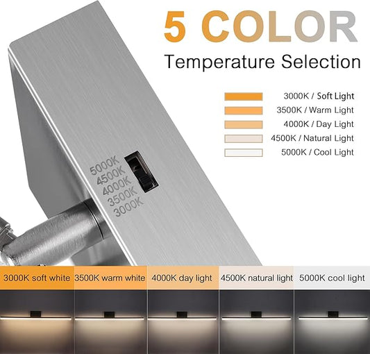 48in LED Vanity Light, Dimmable 46W 3000K-5000K 5CCT Modern Makeup Vanity Lighting Fixture, Brushed Nickel Adjustable Light Bar Over Mirror