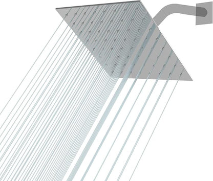 Lordear Rain Shower Heads High Pressure, Rainfall Showerhead for Bathroom Fixed Mount, 6 Inch Large Square High Flow Shower Head (Chrome)