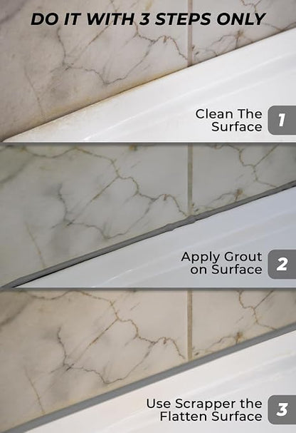 Grout Repair Kit, Grey, Fast Drying Sealer, Tile Filler, 8.8 oz | Restore & Renew