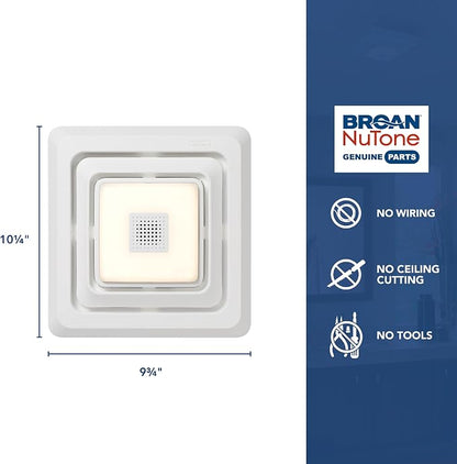 Broan-NuTone FG800SPK Bluetooth Speaker Bathroom Exhaust Grille Cover with LED Light,