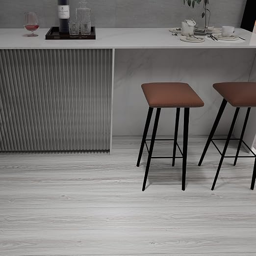 Wood Grain Peel and Stick Floor Tiles – 11.8” Width, Full Roll Length of 118" – Versatile Design for Any Space, Light Color Self Adhesive Vinyl Flooring, Waterproof and Non-Slip Features