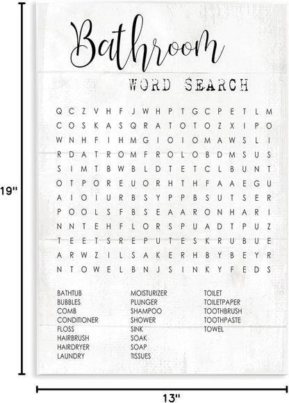 Stupell Industries Bathroom Word Search Fun Family Word Design Wall Plaque Art Design By Artist Daphne Polselli 13 x 19 | Stupell Industries · By Lil' Rue · Hand finished · Ready to hang · Made in USA