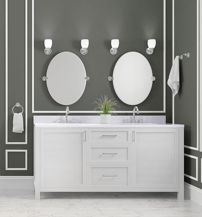 Gatco 1646 Triple Wall Sconce, White Finish Bathroom Vanity Light Fixture