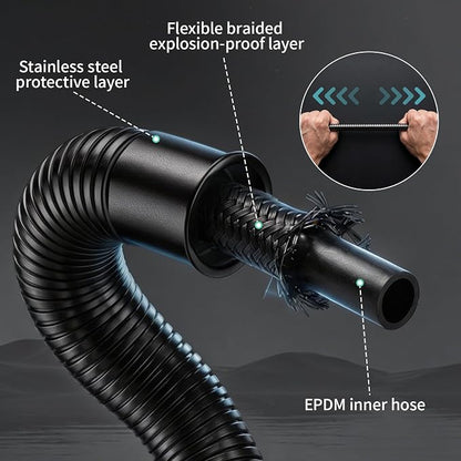 SR SUN RISE NSF Certified Filtered Shower Head with Handheld for Hard Water to Remove Chlorine High Pressure 9-Spray Setting (with Power Wash) Anti-Clog Nozzles (4 Filters, Matte Black)
