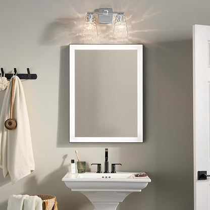 Kichler Marant 14.25" 2-Light Vanity Light with Clear Water Glass in Chrome, for Bathroom, Powder Room, Over a Mirror, (14.25" W x 9.5" H), 55215CHWTR