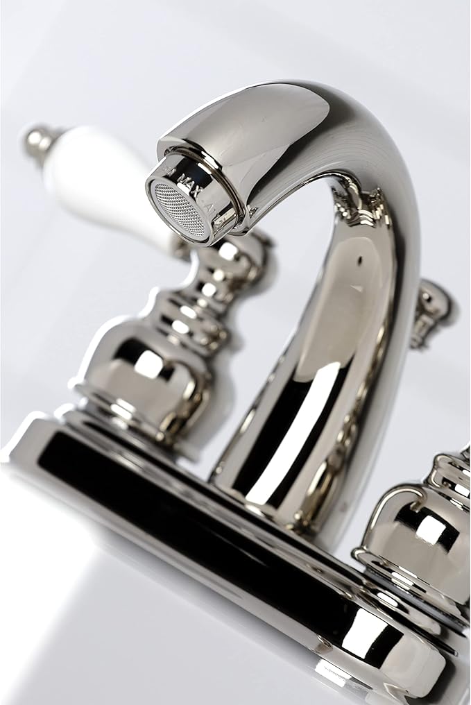 Kingston Brass KB5616PL Restoration 4 in. Centerset Bathroom Faucet, Polished Nickel