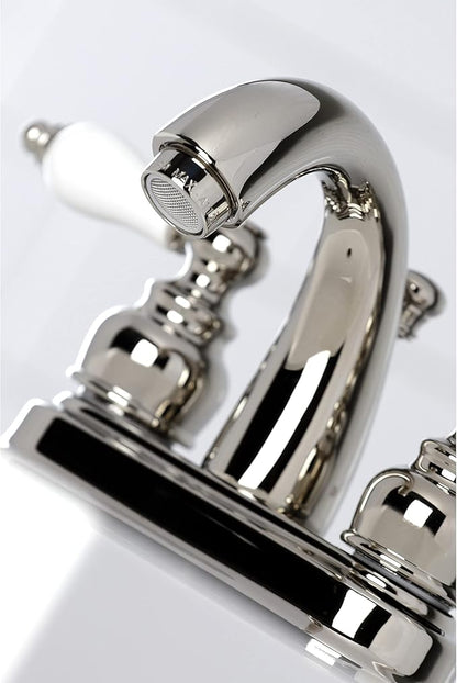 Kingston Brass KB5616PL Restoration 4 in. Centerset Bathroom Faucet, Polished Nickel