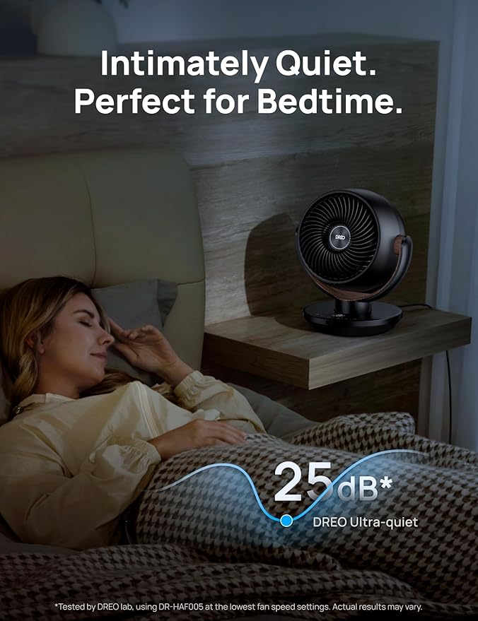 DREO Fan for Bedroom, Desk Air Circulator Fan with Remote, 11 Inch Table Fans for Whole Room, 60ft Powerful Airflow, 120° Vertical Manual +90° Oscillating, 4 Speeds, 8H Timer, Quiet Fan, Home