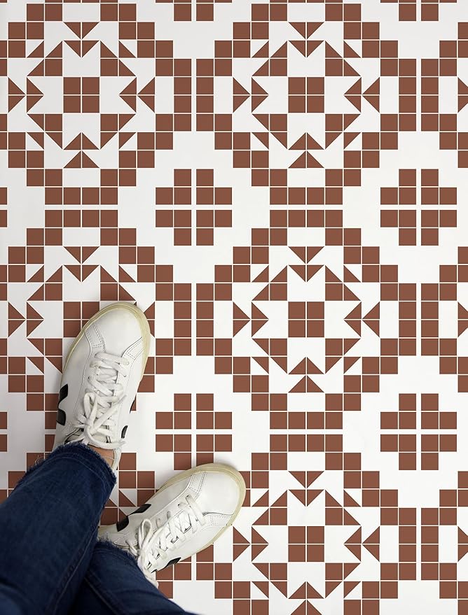 FloorPops 12-in by 12-in Terracotta Matias Peel & Stick Floor Tiles, FP4946