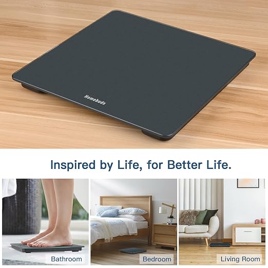 Homebuds Bathroom Scale for Body Weight, Precision 0.1lb by Our Professional Scale Factory Since 2001, Digital Weight Scale LED Display and Step-On, 3*AAA Batteries Included, 400lb/182kg, Blue | Professional Factory Since 2001 Digital Weight Loss Scale...