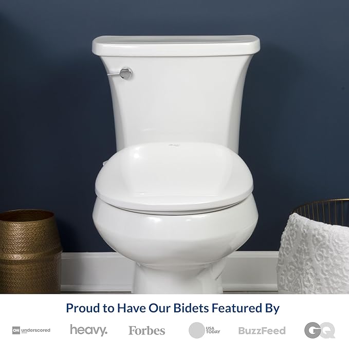 Bio Bidet BB500 Heated Electric Bidet Seat with Warm Water Wash, Night Light, Low Profile Design, Elongated