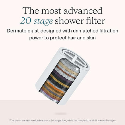 Mounted & Handheld Filtered Shower Head Bundle for Hard Water | Multi-stage filters remove chlorine & heavy metals for healthier hair & skin; dermatologist-formulated, high pressure