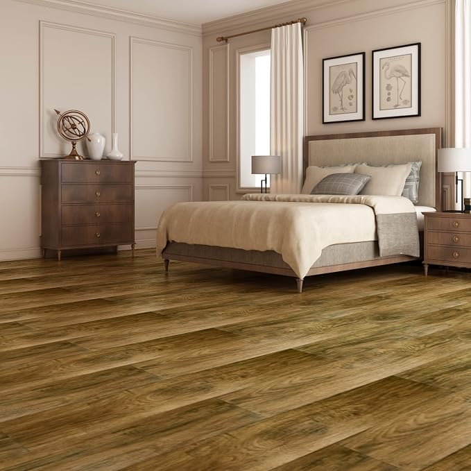Art3d Wood Texture Peel and Stick Vinyl Floor Planks, 36-Pack, Ashtree | Cover 54 sq.ft, Waterproof, Self-Adhesive, Scratch Resistant, Premium Vinyl, Ideal for Bedroom, Living Room, Kitchen, RV
