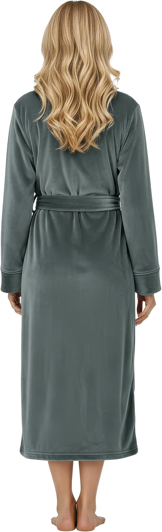 NY Threads Women's Fleece Shawl Collar Bathrobe Plush Long Spa Robe, Medium