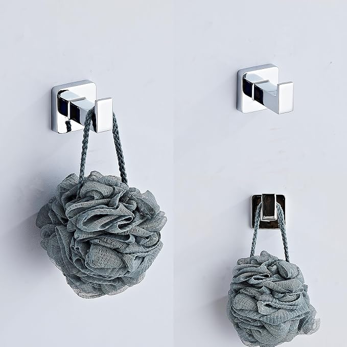 Chrome Bathroom Hardware Set 4 Pieces,Bathroom Accessories Set Stainless Steel Wall Mounted, Hand Towel Bar, Towel Ring, Robe Towel Hooks,Toilet Paper Holder,Towel Bar Set, 23.6 Inch