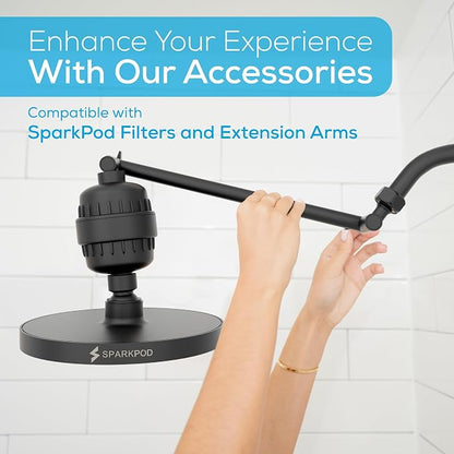SparkPod Rain Shower Head, 8 Inch Square, Vintage Oil-Rubbed Bronze Finish | High Pressure Shower Heads, 90 Nozzles, Adjustable Showerhead, No Tools Needed, Universal Connection