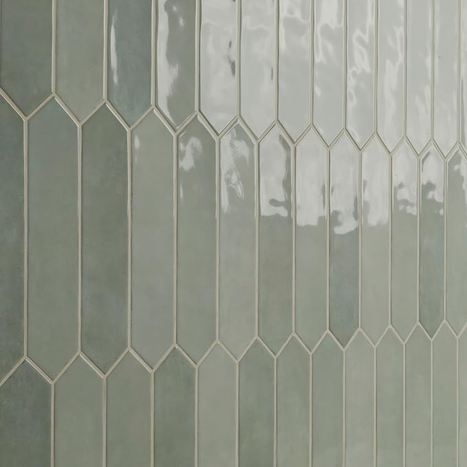 MSI Renzo Jade 2.5x13 in. Glossy Ceramic Picket Wall Tile – Bathroom, Kitchen Backsplash, Accent Wall, Shower Walls