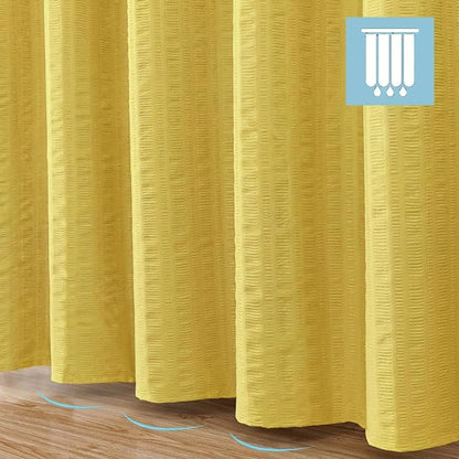 Aiyufeng Moga Lemon Yellow Fabric Shower Curtains for Bathroom - Hotel Spa Polyester Cloth Bath Curtain with 12 Holes, 72x72, Machine Washable, Lemon Yellow